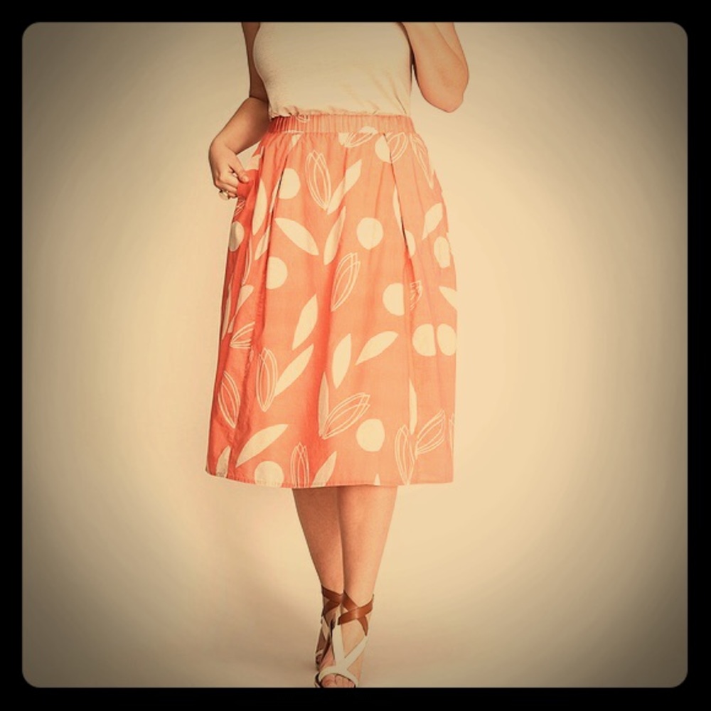 Lane Bryant peach leaf skirt